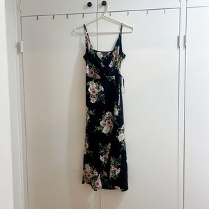 Topshop Floral Wrap Midi Dress